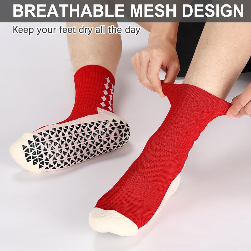 Regilt 3/6 Pairs Grip Soccer Socks Men Women Non-slip Sports Socks for Basketball Football Athletic - Image 3